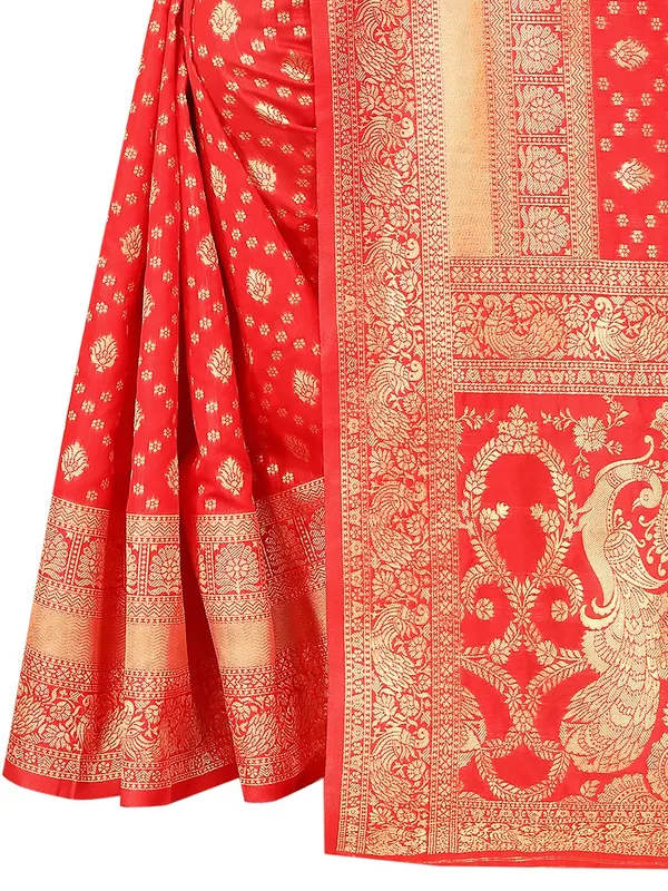 Red_Silk_Premium_&_Elegant_(_Contemporary_Zari_Ethnic_Motif_Woven_Design_)_Banarasi_Saree_With_Blouse_Piece_For_Women