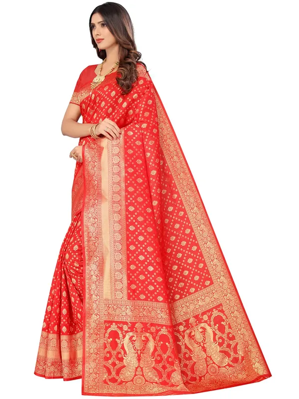 Red_Silk_Premium_&_Elegant_(_Contemporary_Zari_Ethnic_Motif_Woven_Design_)_Banarasi_Saree_With_Blouse_Piece_For_Women