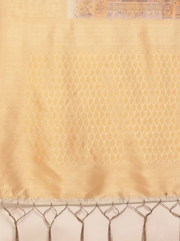 Golden_Cotton_Silk_Premium_&_Elegant_(_Digital_Printed_Zari_Woven_Border_And_Rich_Pallu_)_Banarasi_Saree_With_Blouse_Piece_For_Women