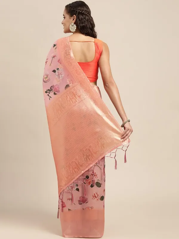 Pink_Cotton_Silk_Premium_&_Elegant_(_Digital_Printed_Zari_Woven_Border_And_Rich_Pallu_)_Banarasi_Saree_With_Blouse_Piece_For_Women