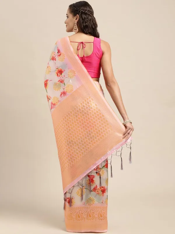 Light_Pink_Cotton_Silk_Premium_&_Elegant_(_Digital_Printed_Zari_Woven_Border_And_Rich_Pallu_)_Banarasi_Saree_With_Blouse_Piece_For_Women
