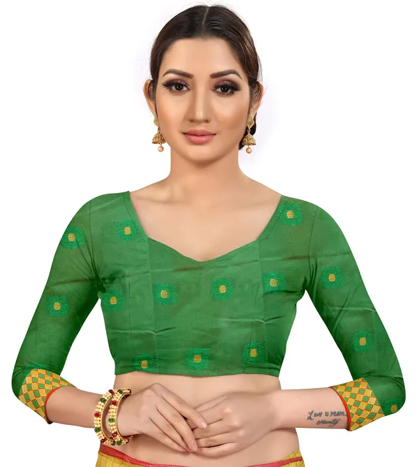 Orange_Silk___Premium_&_Elegant_(_Zari_Flower_Butta_)_Banarasi_Saree_With_Blouse_Piece_For_Women