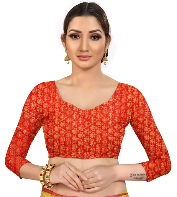Multicolor_Silk___Premium_&_Elegant_(_Zari_Checkered_)_Banarasi_Saree_With_Blouse_Piece_For_Women