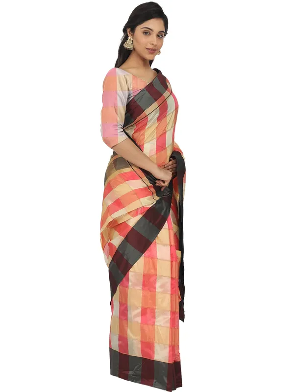 Pink_Silk___Jacquard_Woven_Premium_&_Elegant_(_Zari_Checkered_)_Saree_Saree_With_Blouse_Piece_For_Women