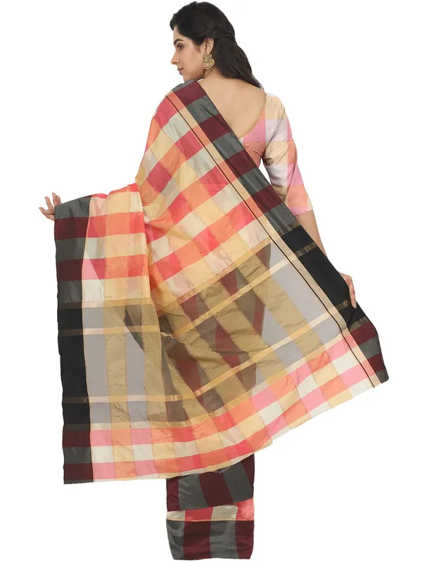 Pink_Silk___Jacquard_Woven_Premium_&_Elegant_(_Zari_Checkered_)_Saree_Saree_With_Blouse_Piece_For_Women