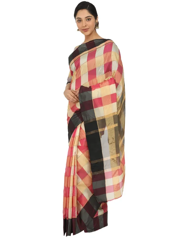 Yellow_Silk___Jacquard_Woven_Premium_&_Elegant_(_Zari_Checkered_)_Saree_Saree_With_Blouse_Piece_For_Women