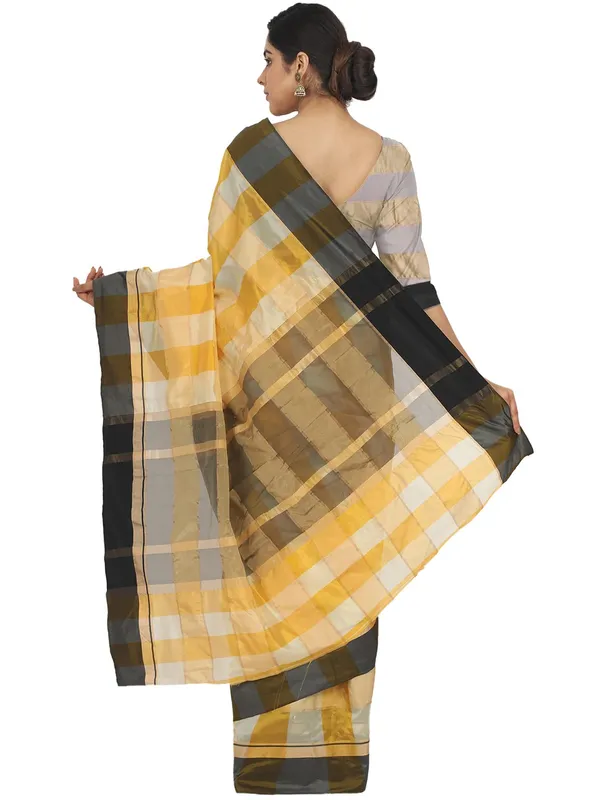 Brown_Silk___Jacquard_Woven_Premium_&_Elegant_(_Zari_Checkered_)_Saree_Saree_With_Blouse_Piece_For_Women