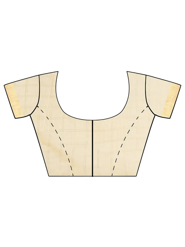 Cream_Cotton_Silk_Premium_&_Elegant_(_Checkered_)_Maheshwari_Saree_With_Blouse_Piece_For_Women