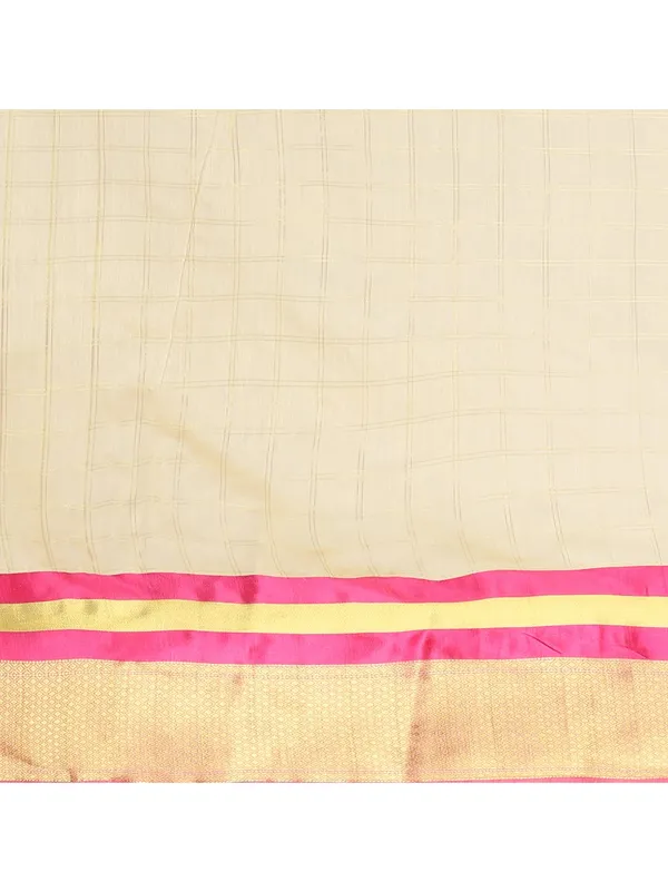 Cream_Cotton_Silk_Premium_&_Elegant_(_Checkered_)_Maheshwari_Saree_With_Blouse_Piece_For_Women