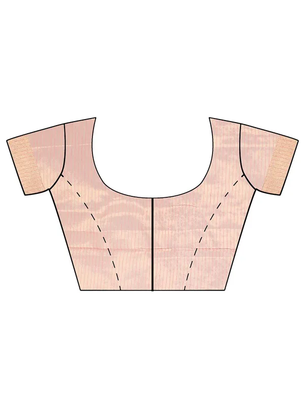 Pinkish_Peach_Polycotton_Premium_&_Elegant_(_Zari_Border_)_Tant_Saree_With_Blouse_Piece_For_Women