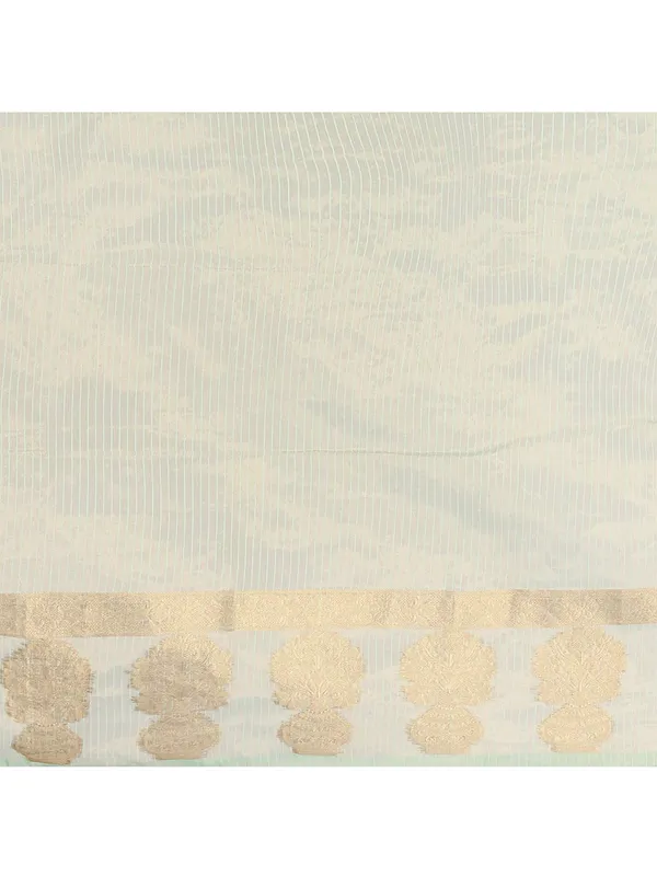 Turquoise_Polycotton_Premium_&_Elegant_(_Zari_Border_)_Tant_Saree_With_Blouse_Piece_For_Women