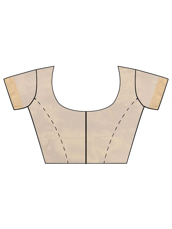 Beige_Polycotton_Premium_&_Elegant_(_Zari_Border_)_Tant_Saree_With_Blouse_Piece_For_Women