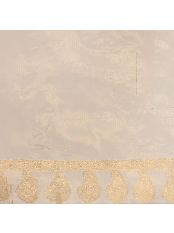 Beige_Polycotton_Premium_&_Elegant_(_Zari_Border_)_Tant_Saree_With_Blouse_Piece_For_Women
