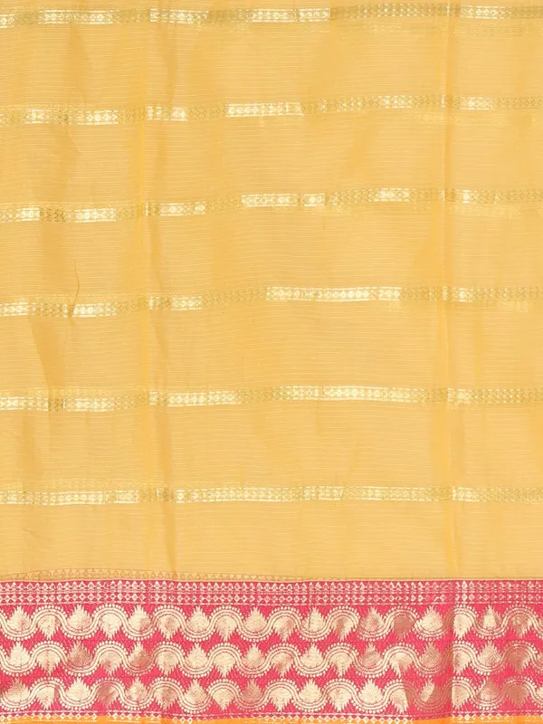 Yellow_Polyester_Premium_&_Elegant_(_Zari_Checkered_)_Kota_Doria_Saree_With_Blouse_Piece_For_Women