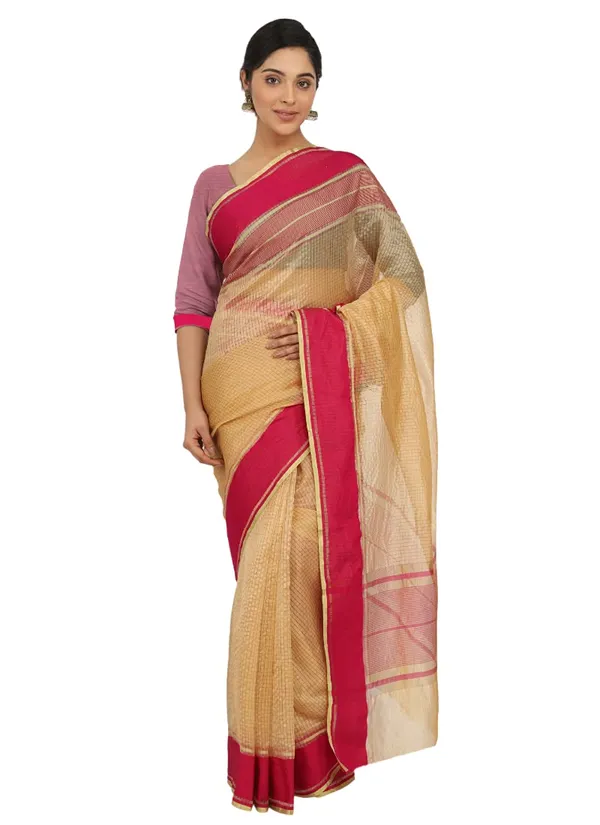 Yellow_Polyester_Premium_&_Elegant_(_Checkered_)_Mangalagiri_Saree_With_Blouse_Piece_For_Women