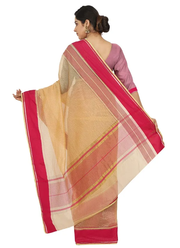 Yellow_Polyester_Premium_&_Elegant_(_Checkered_)_Mangalagiri_Saree_With_Blouse_Piece_For_Women