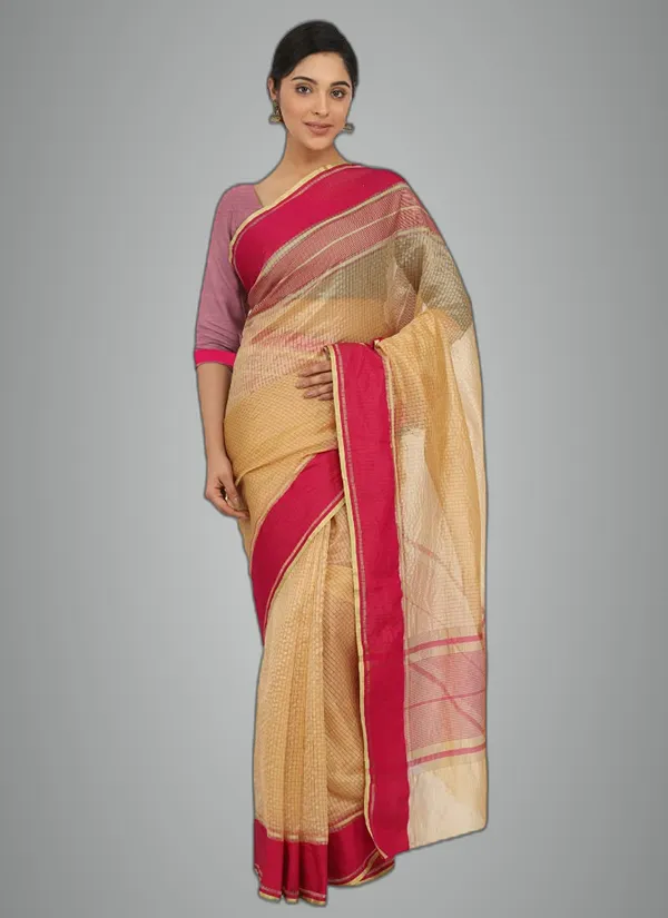 Yellow_Polyester_Premium_&_Elegant_(_Checkered_)_Mangalagiri_Saree_With_Blouse_Piece_For_Women