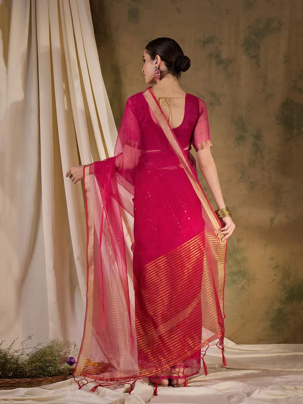 Pink_Organza_Silk_Premium_&_Elegant_(_Rich_Pallu_)_Saree_With_Blouse_Piece_For_Women