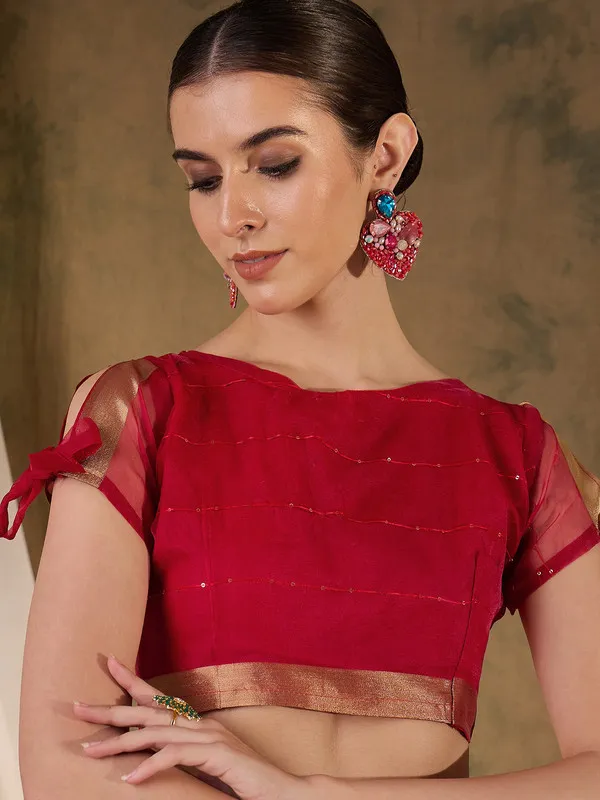 Red_Organza_Silk_Premium_&_Elegant_(_Rich_Pallu_)_Saree_With_Blouse_Piece_For_Women