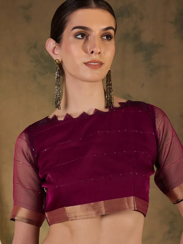 Wine_Organza_Silk_Premium_&_Elegant_(_Rich_Pallu_)_Saree_With_Blouse_Piece_For_Women