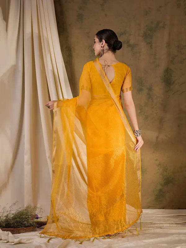 Yellow_Organza_Silk_Premium_&_Elegant_(_Rich_Pallu_)_Saree_With_Blouse_Piece_For_Women