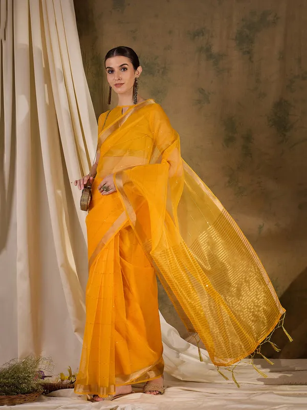 Yellow_Organza_Silk_Premium_&_Elegant_(_Rich_Pallu_)_Saree_With_Blouse_Piece_For_Women
