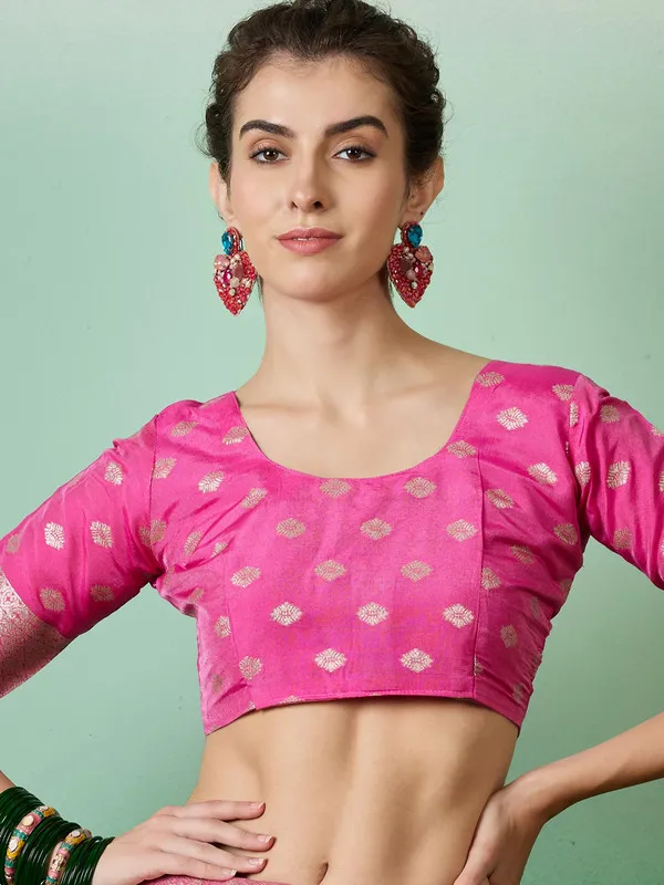 Pink_Dola_Cotton_Premium_&_Elegant_(_Elegant_)_Saree_With_Blouse_Piece_For_Women