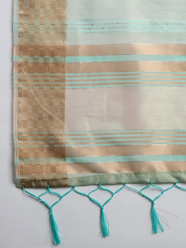 Seagreen_Khadi_Organza_Premium_&_Elegant_(_All_Over_Sequin_Work_)_Saree_With_Blouse_Piece_For_Women