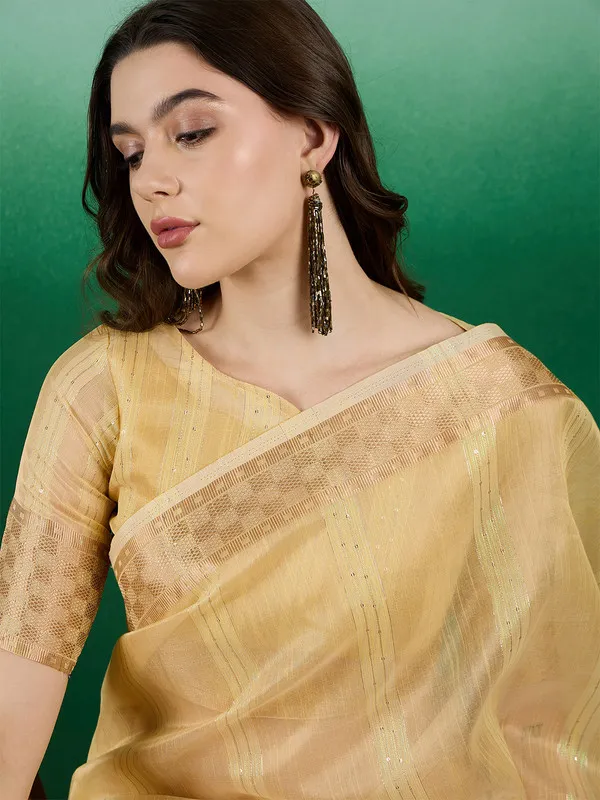 Yellow_Khadi_Organza_Premium_&_Elegant_(_All_Over_Sequin_Work_)_Saree_With_Blouse_Piece_For_Women