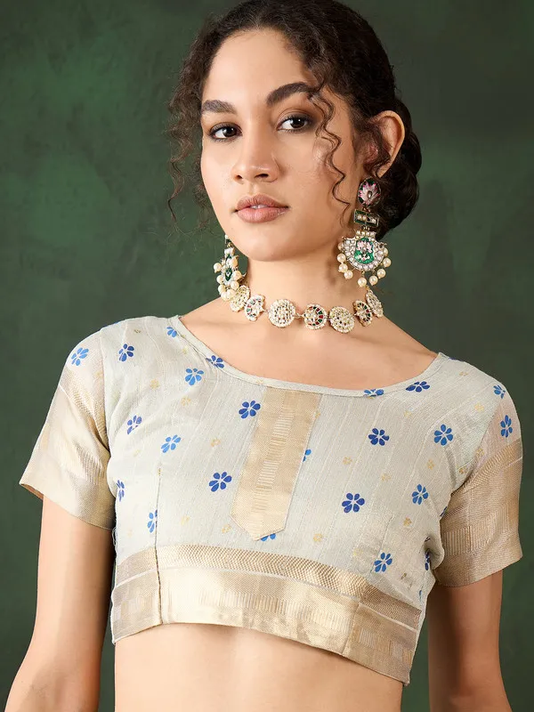 Blue_Khadi_Organza_Premium_&_Elegant_(_Rich_Pallu_)_Saree_With_Blouse_Piece_For_Women