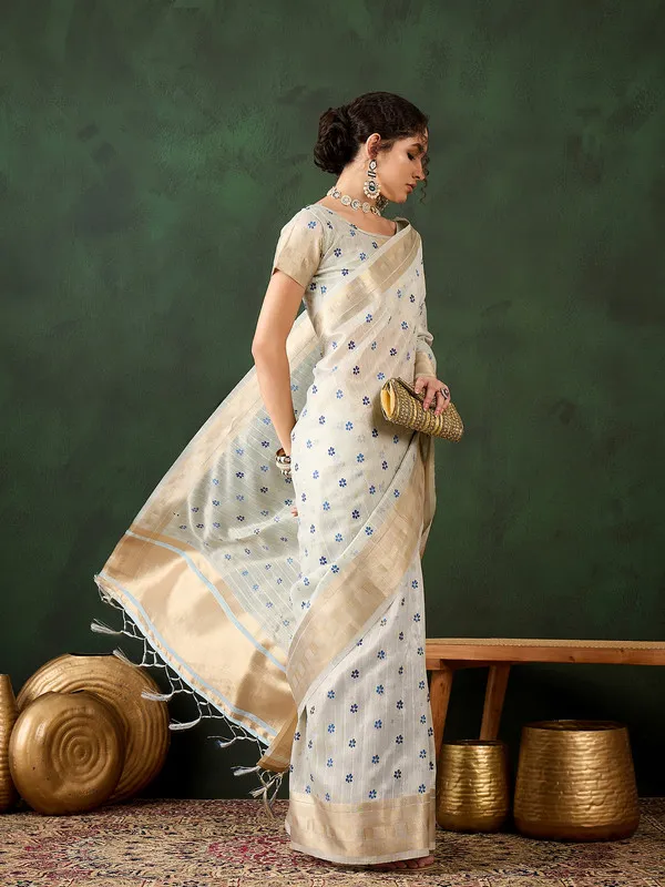 Blue_Khadi_Organza_Premium_&_Elegant_(_Rich_Pallu_)_Saree_With_Blouse_Piece_For_Women
