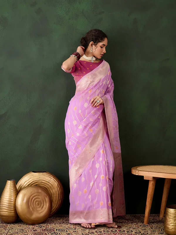 Lavender_Cotton_Silk___Premium_&_Elegant_(_Rich_Pallu_)_Saree_With_Blouse_Piece_For_Women