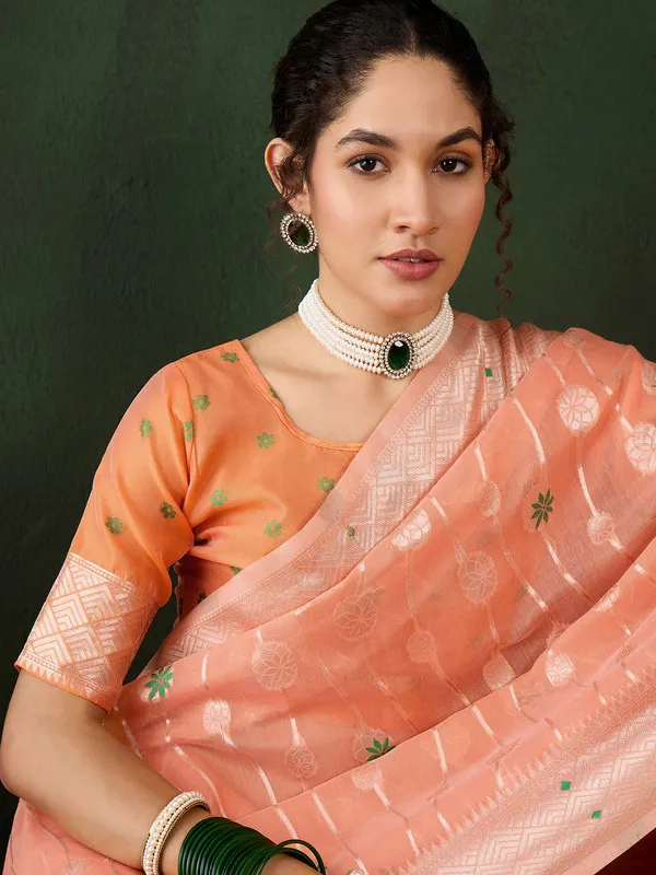 Orange_Cotton_Silk___Premium_&_Elegant_(_Rich_Pallu_)_Saree_With_Blouse_Piece_For_Women