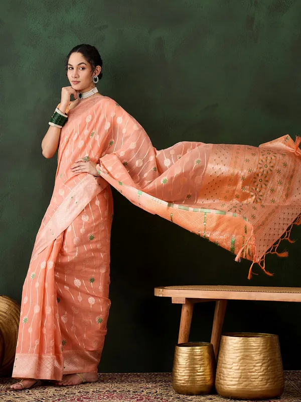 Orange_Cotton_Silk___Premium_&_Elegant_(_Rich_Pallu_)_Saree_With_Blouse_Piece_For_Women