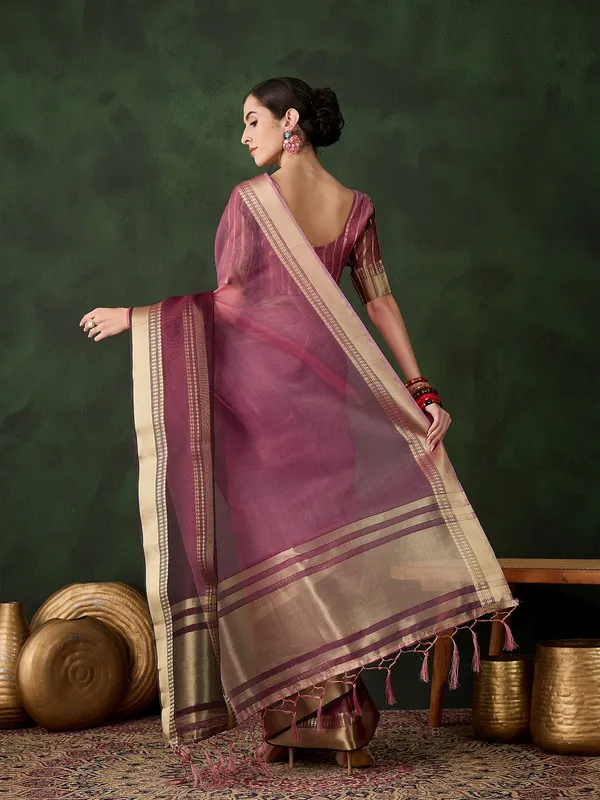 Maroon_Khadi_Organza_Premium_&_Elegant_Saree_With_Blouse_Piece_For_Women