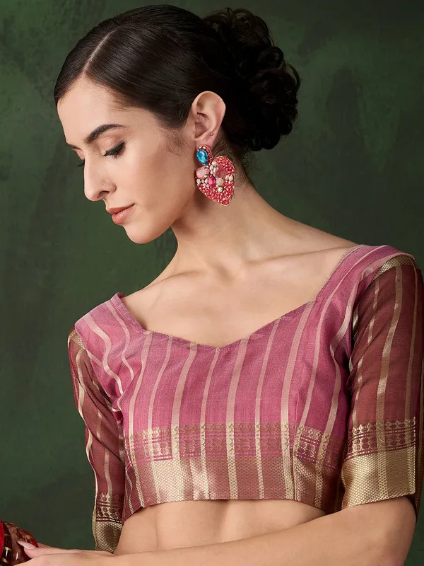 Maroon_Khadi_Organza_Premium_&_Elegant_Saree_With_Blouse_Piece_For_Women