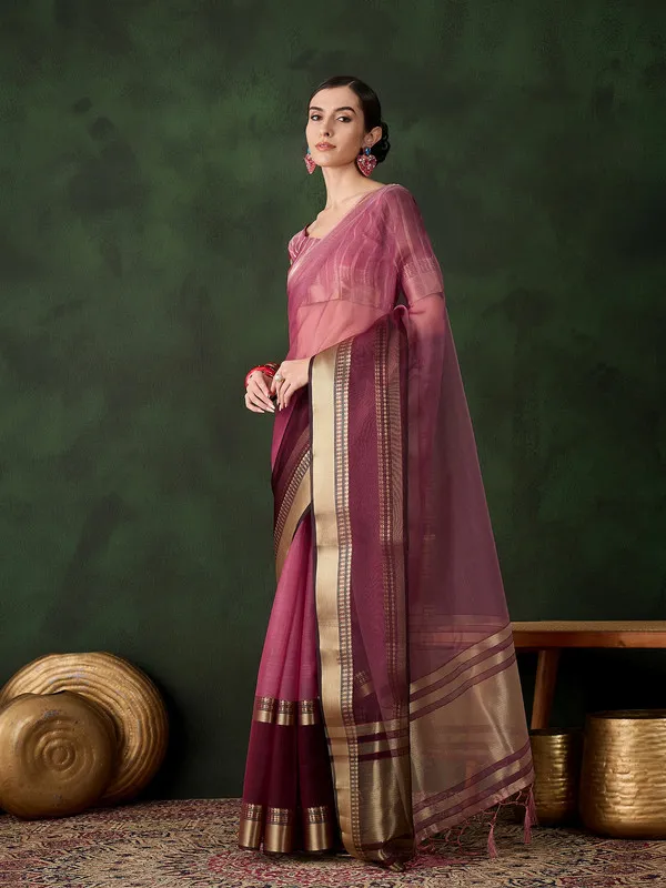 Maroon_Khadi_Organza_Premium_&_Elegant_Saree_With_Blouse_Piece_For_Women