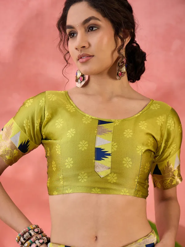Blue_Poly_Silk_Premium_&_Elegant_(_Rich_)_Saree_With_Blouse_Piece_For_Women
