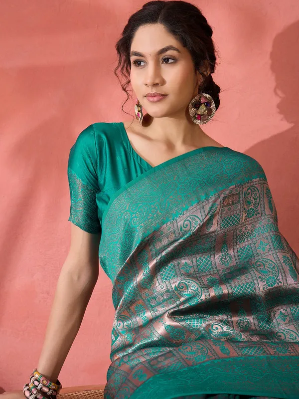 Green_Poly_Silk_Premium_&_Elegant_(_Rich_)_Saree_With_Blouse_Piece_For_Women