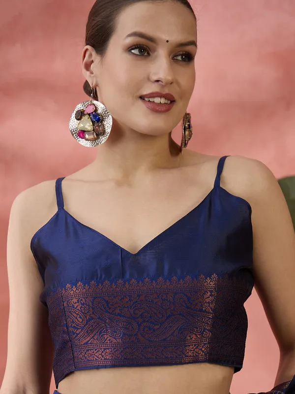 Navy_Blue_Poly_Silk_Premium_&_Elegant_(_Rich_)_Saree_With_Blouse_Piece_For_Women