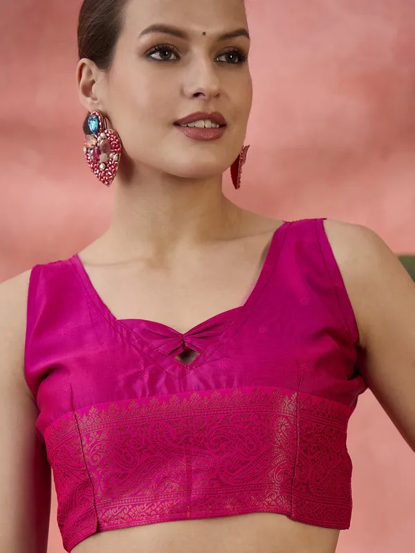 Rani_Pink_Poly_Silk_Premium_&_Elegant_(_Rich_)_Saree_With_Blouse_Piece_For_Women
