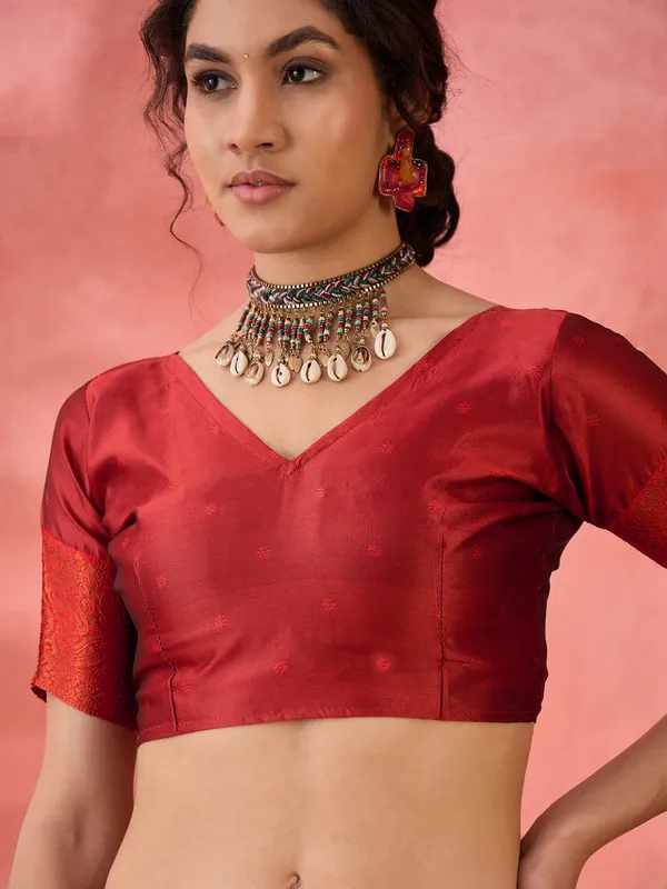 Red_Poly_Silk_Premium_&_Elegant_(_Rich_)_Saree_With_Blouse_Piece_For_Women
