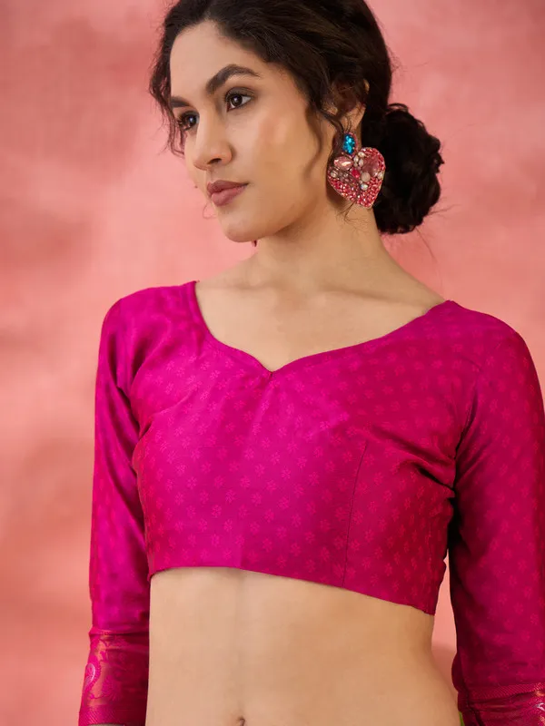 Pink_Cotton_Silk___Premium_&_Elegant_(_Rich_Zari_)_Saree_With_Blouse_Piece_For_Women