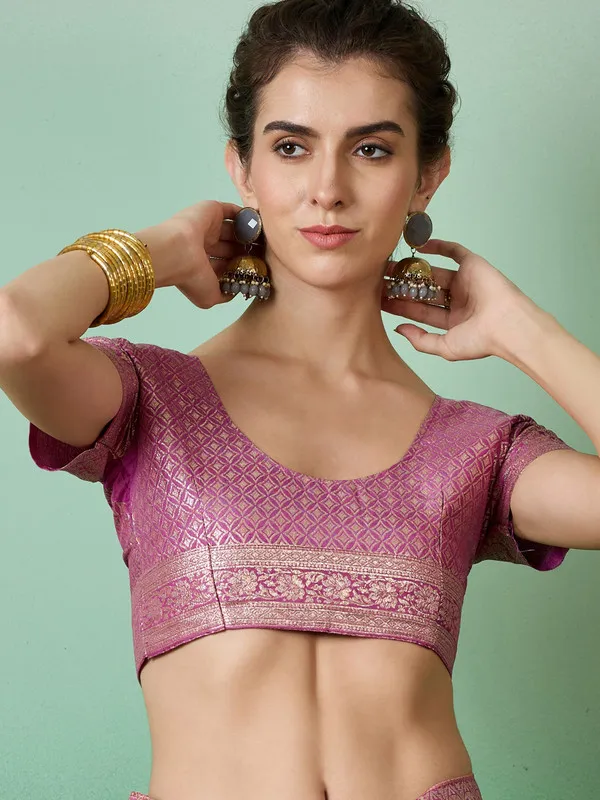 Magentapink_Cotton_Premium_&_Elegant_(_Rich_Pallu_)_Saree_With_Blouse_Piece_For_Women