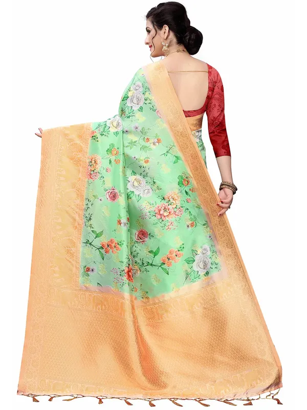 Green_Cotton_Silk_Premium_&_Elegant_(_Bollywood_Style_Woven_Zari_Border_And_Pallu_Digital_Printed_)_Saree_Saree_With_Blouse_Piece_For_Women