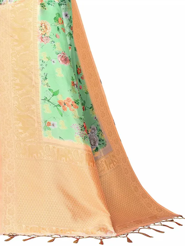Green_Cotton_Silk_Premium_&_Elegant_(_Bollywood_Style_Woven_Zari_Border_And_Pallu_Digital_Printed_)_Saree_Saree_With_Blouse_Piece_For_Women