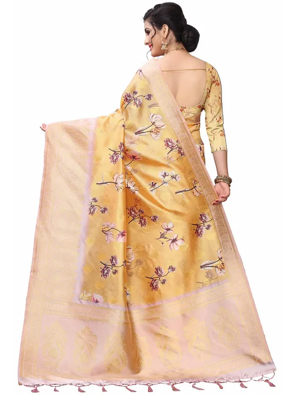 Mustard_Golden_Cotton_Silk_Premium_&_Elegant_(_Bollywood_Style_Woven_Zari_Border_And_Pallu_Digital_Printed_)_Saree_Saree_With_Blouse_Piece_For_Women