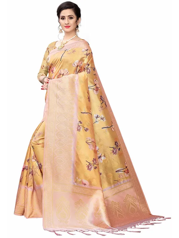 Mustard_Golden_Cotton_Silk_Premium_&_Elegant_(_Bollywood_Style_Woven_Zari_Border_And_Pallu_Digital_Printed_)_Saree_Saree_With_Blouse_Piece_For_Women