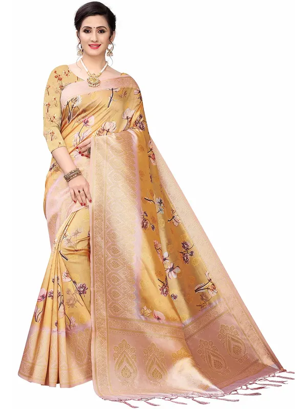 Mustard_Golden_Cotton_Silk_Premium_&_Elegant_(_Bollywood_Style_Woven_Zari_Border_And_Pallu_Digital_Printed_)_Saree_Saree_With_Blouse_Piece_For_Women
