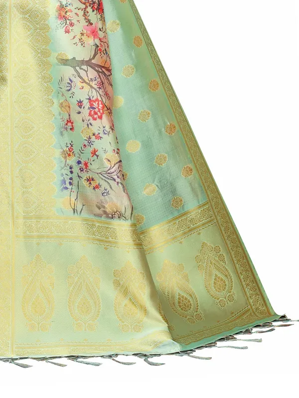 Ocean_Green_Cotton_Silk_Premium_&_Elegant_(_Bollywood_Style_Woven_Zari_Border_And_Pallu_Digital_Printed_)_Saree_Saree_With_Blouse_Piece_For_Women
